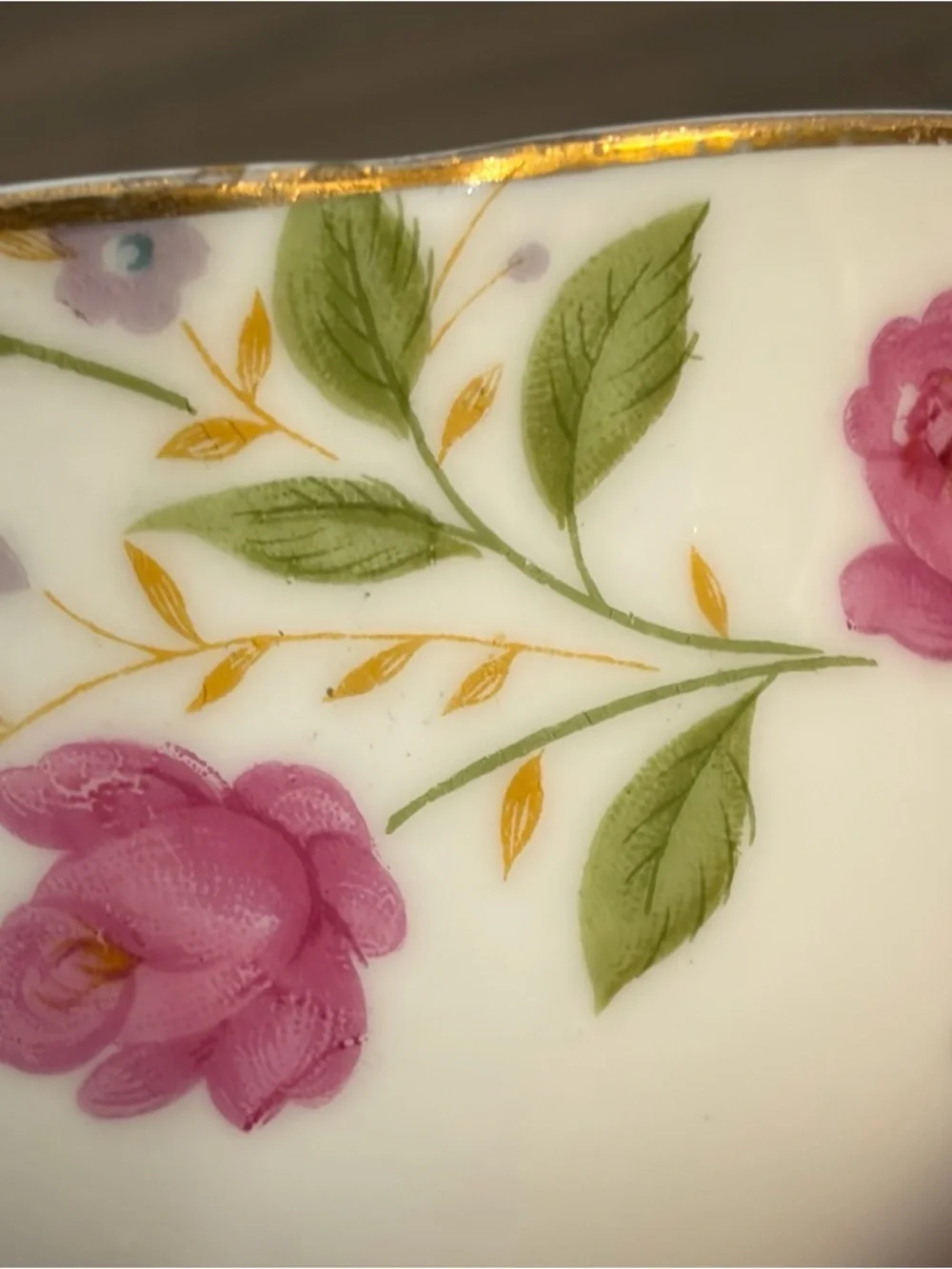 Vintage Lefton Hand Painted Replacement Tea Cup 5804R Pink Purple Flowers - Picture 6 of 16
